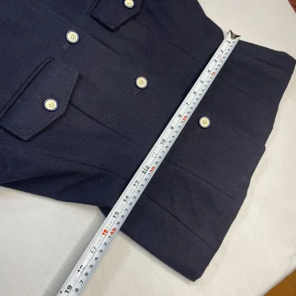 ~ Vintage RARE Armani Jeans Med Wool Military Jacket HTF Women's Button Up Lined - Picture 11 of 14